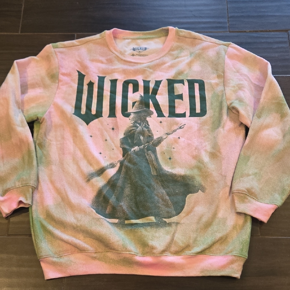 Wicked Universal Pink And Green Crewneck Sweatshirt NWOT Sz L